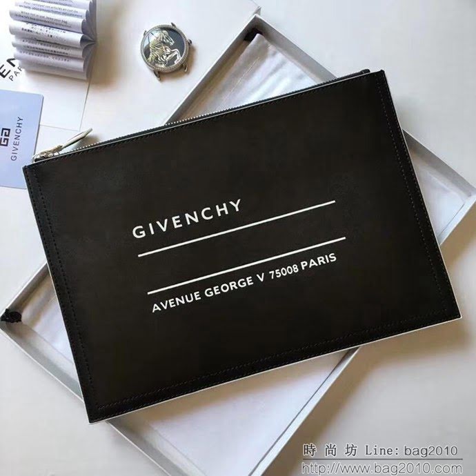GlVENCHY紀梵希 2018最新 熱賣款式 專櫃品質 頂級進口牛皮 原版五金 拉鏈手包 091888  tsg1097